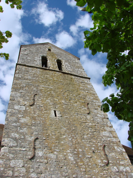 Clocher de l'église de Blandy (avril 2010)