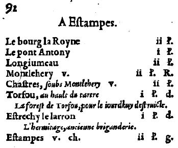 Charles Estienne, La Guide des Chemins de France, 1522, p. 192