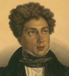 Portrait d'Alexandre Dumas par A. Maurin, lithographié par Delpech en 1842