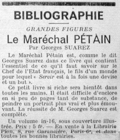 Réclame de l'Abeille d'Etampes du 14 décembre 1940