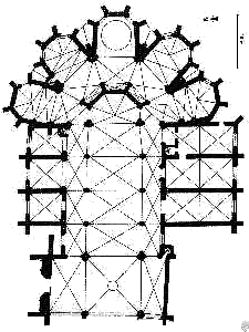 Plan reconstitué de l'église Saint-Aignan rebâtie par Robert