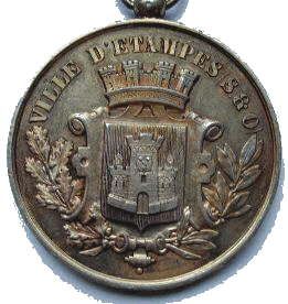 Ville d'Etampes: médaille de pompiers, 1879, avers