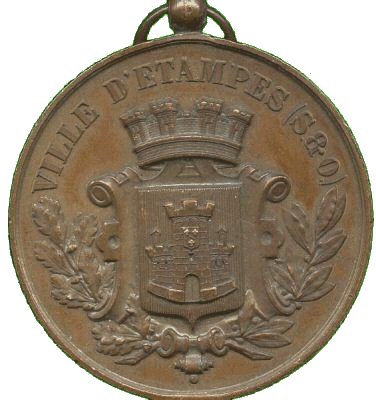 Médaille cycliste, revers