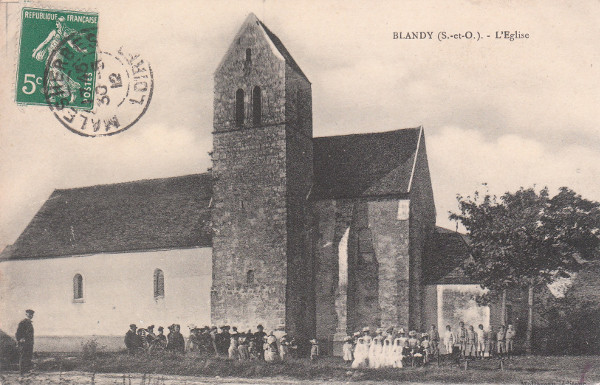 Carte postale produite par Gustave Garnier à Etampes et débitée à Blandy par les Molvault
