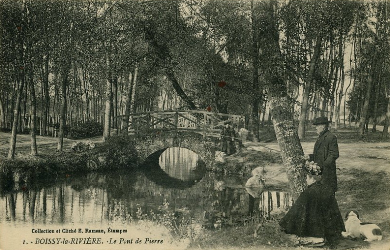 Titre erroné de Rameau: confusion entre le Pont de Pierre de Boissy-la-Rivière et celui d'Etampes (recto)