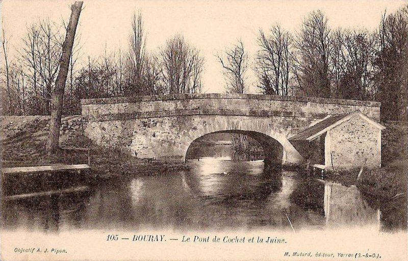 Bouray (carte postale Mulard n&deg;105: Le Pont de Cochet et la Juine)