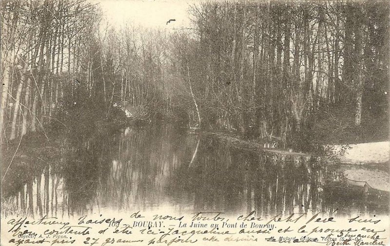 Bouray (carte postale Mulard n&deg;109: La Juine au Pont de Bouray)
