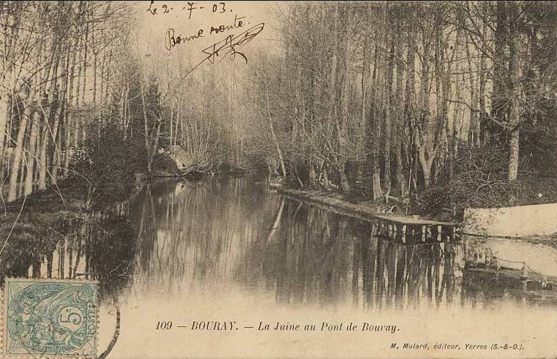 Bouray (carte postale Mulard n&deg;109: La Juine au Pont de Bouray)