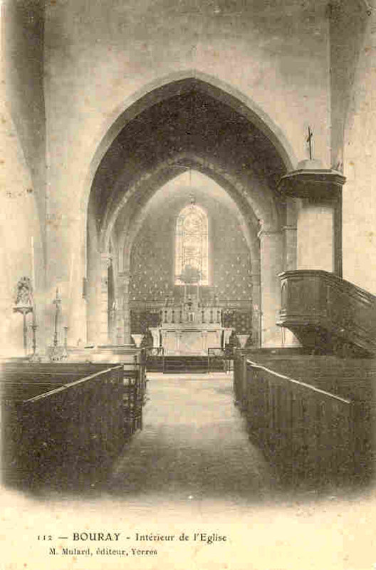 Bouray (carte postale Mulard n&deg;112: Int&eacute;rieur de l'Eglise