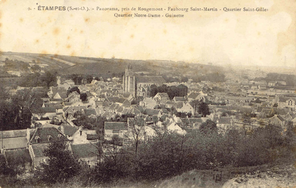 Panorama d'Etampes pris du Rougemont