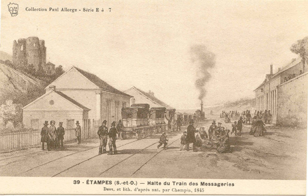 La gare d'Etampes en 1845