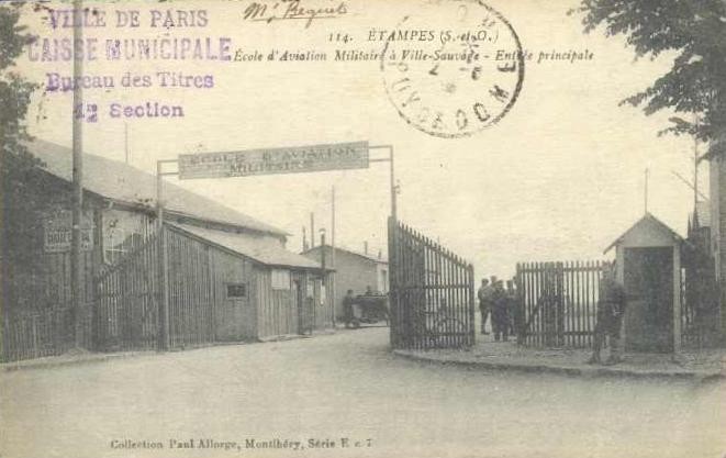 Ecole d'Aviation militaire de Villesauvage. Entrée principale