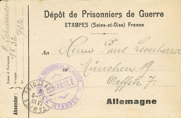 Carte du premier type, expédiée le 5 août 1916