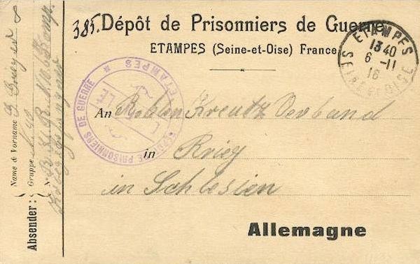 LETTRE COVER DÉPÔT DES PRISONNIER DE GUERRE ORLÉANS 1917 LOIRET 