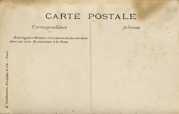 Verso de carte-photo Guilleminot