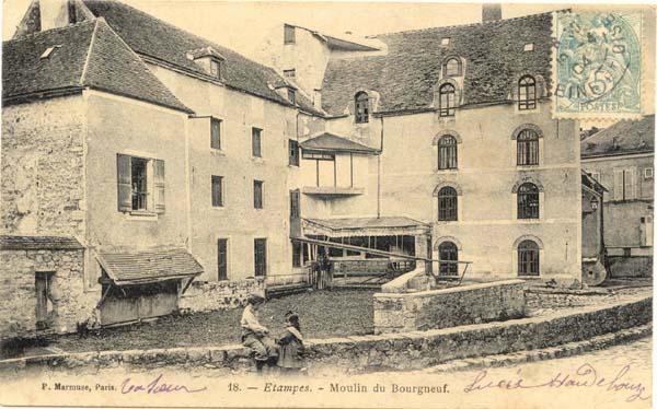 Le Moulin du Bourgneuf en 1904 (carte postale Marmuse n°18)