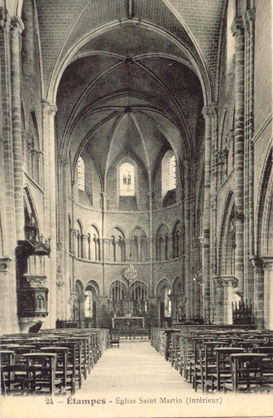 Nef de Saint-Martin (carte postale de Théodule Garnon n°24)