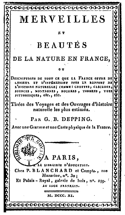 Page de garde de la première édition de l'ouvrage de Depping