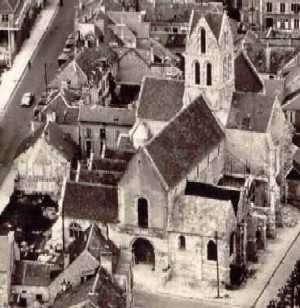 Détail: l'église Saint-Gilles en 1951