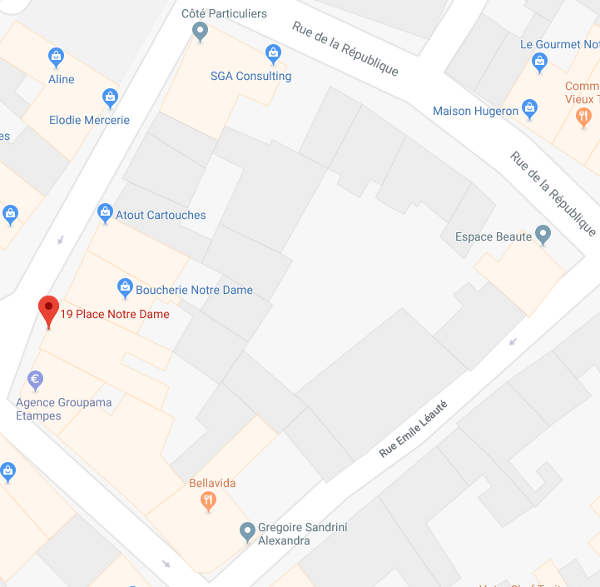 Le n°19 de la place Notre-Dame en 2018 selon Googlemaps