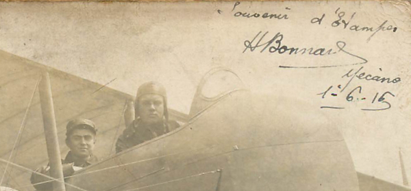 Carte-photo du mécanicien aéronautique Henri Bonnard (Etampes, 1er juin 1916)